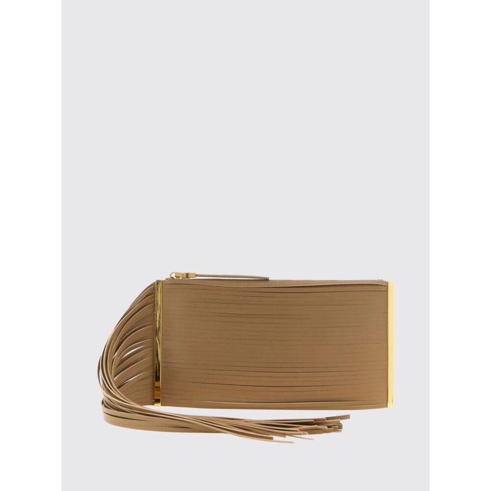 Elisabetta Franchi Women Nappa Leather Clutch With Fringes Elisabetta Franchi
